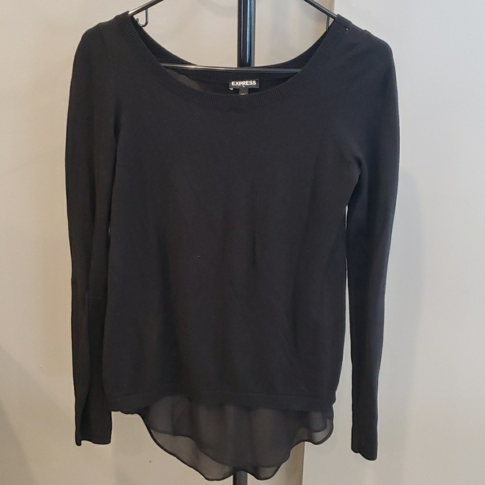 Womens Express sweater, black, size XS